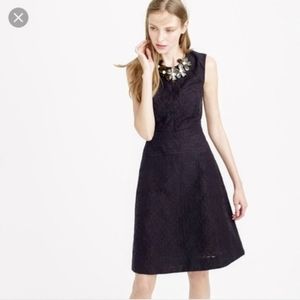 J.Crew Black Textured Fit & Flare Dress